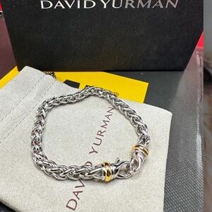 David Yurman Silver and Gold Women's Bracelet 19cm